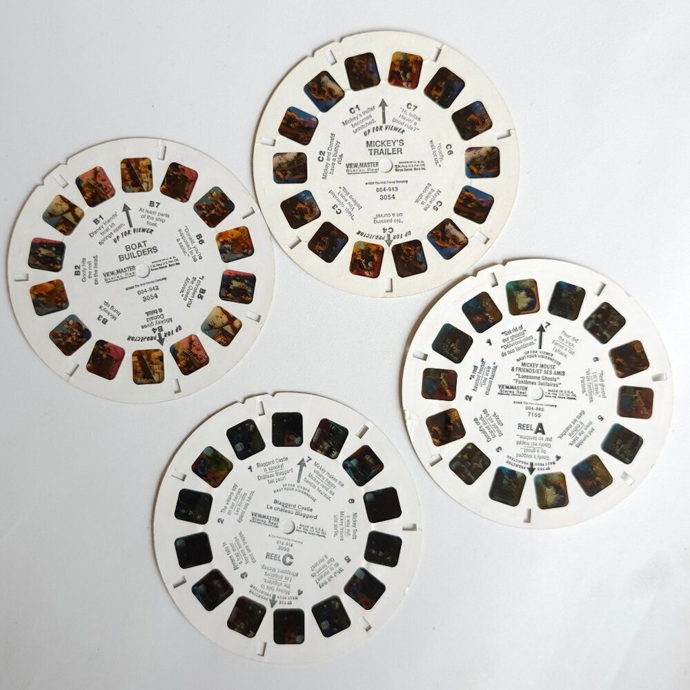 FUN VINTAGE MICKEY MOUSE VIEW MASTER REELS LOT OF 4